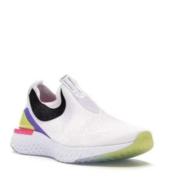 Nike Ephic Phantom React Sneakers White Black Laser, Fuchsia, Psychic Purple 6.5 - Picture 1 of 11